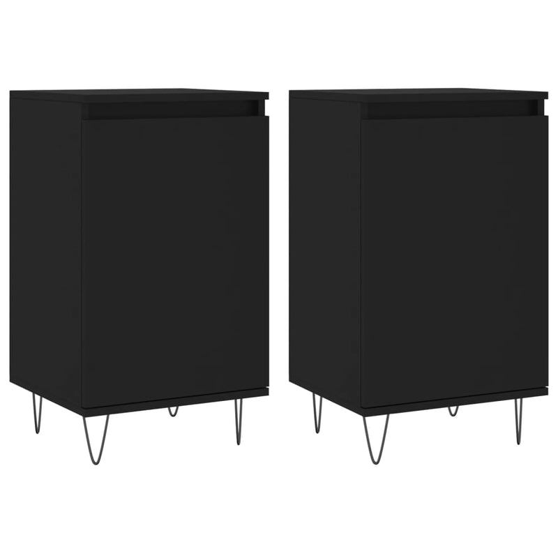Dulapuri, 2 buc., negru, 40x35x70 cm, lemn prelucrat
