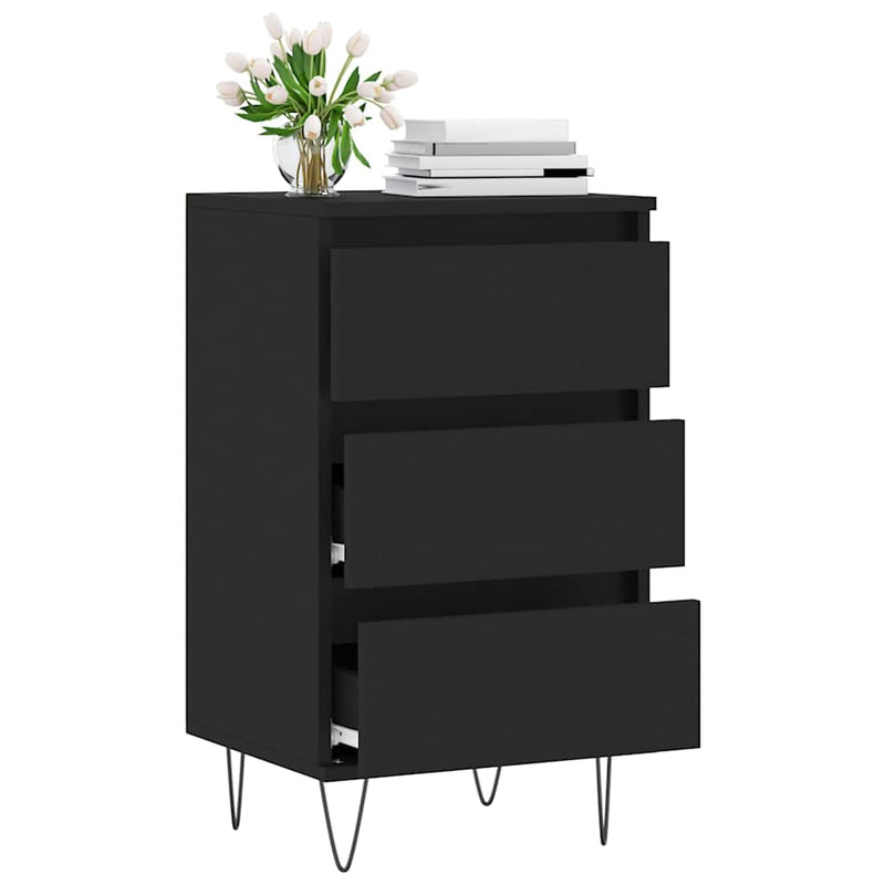 Dulap, negru, 40x35x70 cm, lemn prelucrat