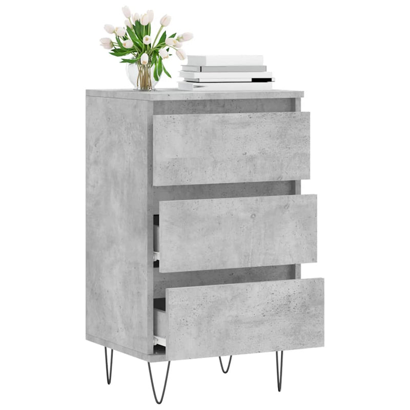 Dulap, gri beton, 40x35x70 cm, lemn prelucrat