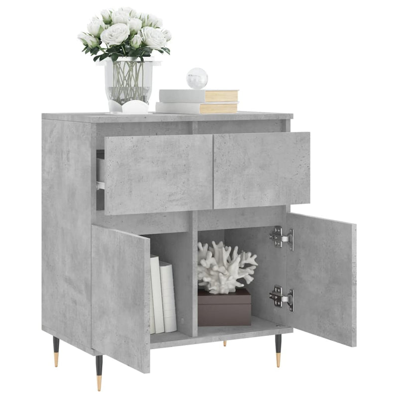 Servantă, gri beton, 60x35x70 cm, lemn prelucrat