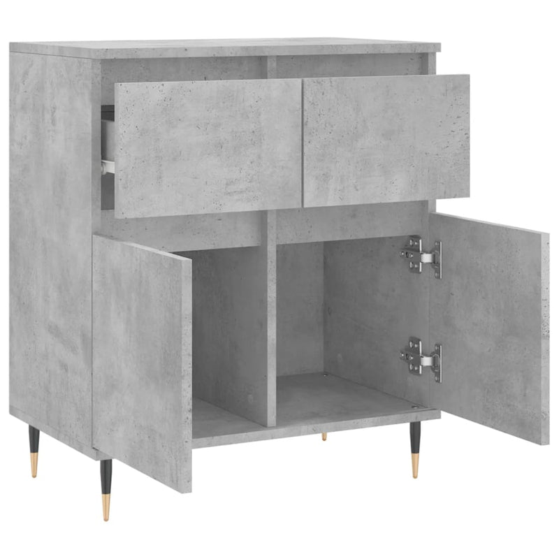 Servantă, gri beton, 60x35x70 cm, lemn prelucrat