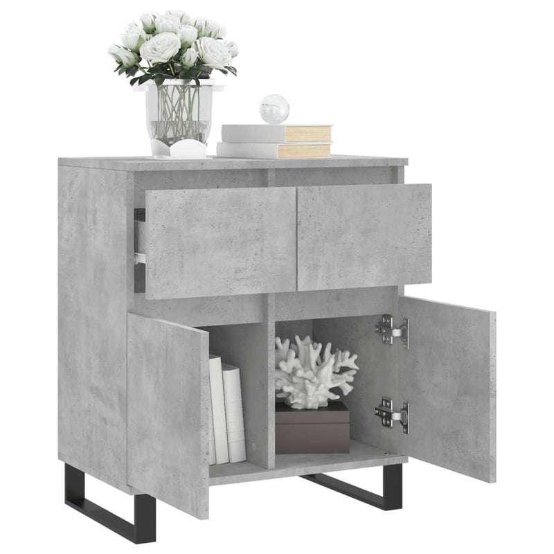 Servantă, gri beton, 60x35x70 cm, lemn prelucrat