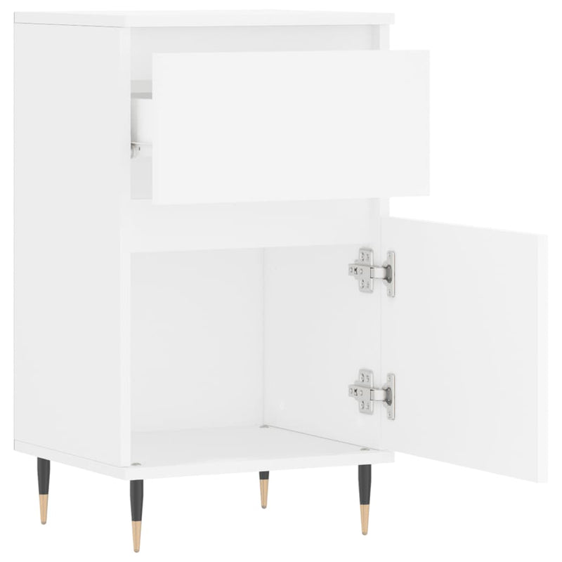 Servante, 2 buc., alb, 40x35x70 cm, lemn prelucrat