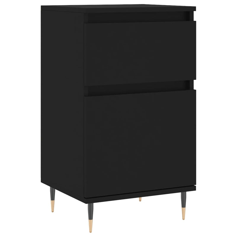 Servante, 2 buc., negru, 40x35x70 cm, lemn prelucrat