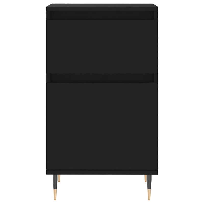 Servante, 2 buc., negru, 40x35x70 cm, lemn prelucrat