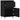 Servante, 2 buc., negru, 40x35x70 cm, lemn prelucrat