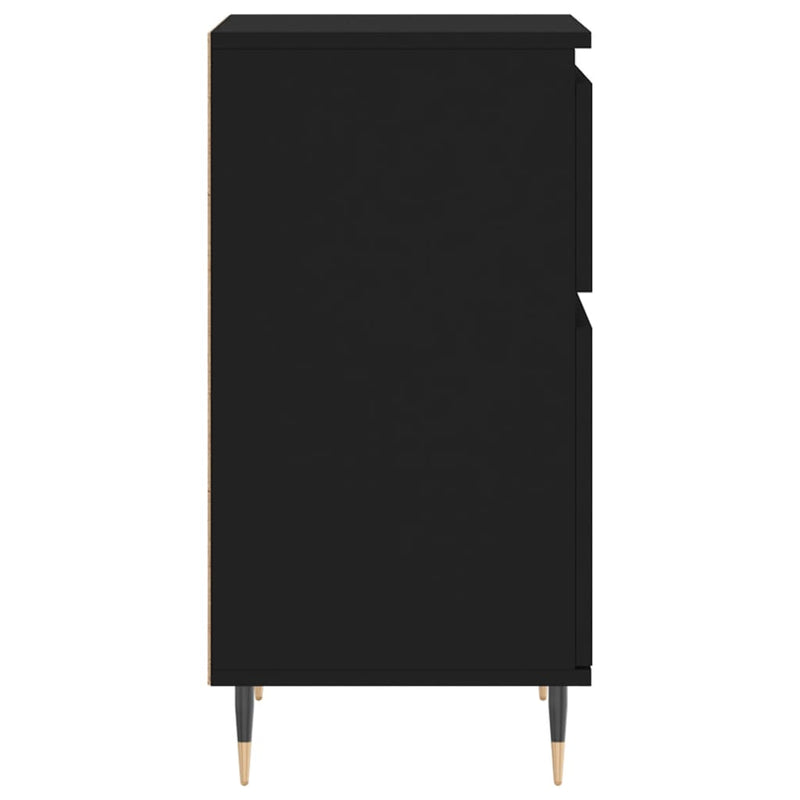 Servante, 2 buc., negru, 40x35x70 cm, lemn prelucrat