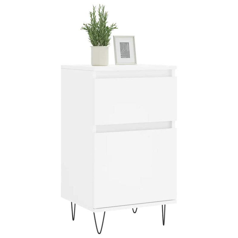 Servante, 2 buc., alb, 40x35x70 cm, lemn prelucrat