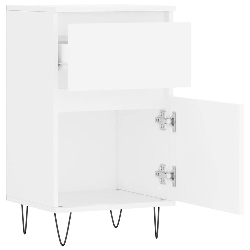Servante, 2 buc., alb, 40x35x70 cm, lemn prelucrat