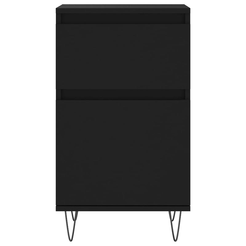 Servante, 2 buc., negru, 40x35x70 cm, lemn prelucrat