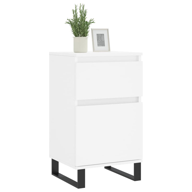 Servante, 2 buc., alb, 40x35x70 cm, lemn prelucrat