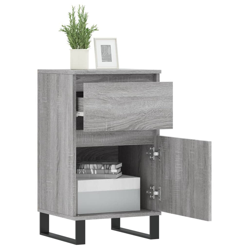 Servante, 2 buc., gri sonoma, 40x35x70 cm, lemn prelucrat