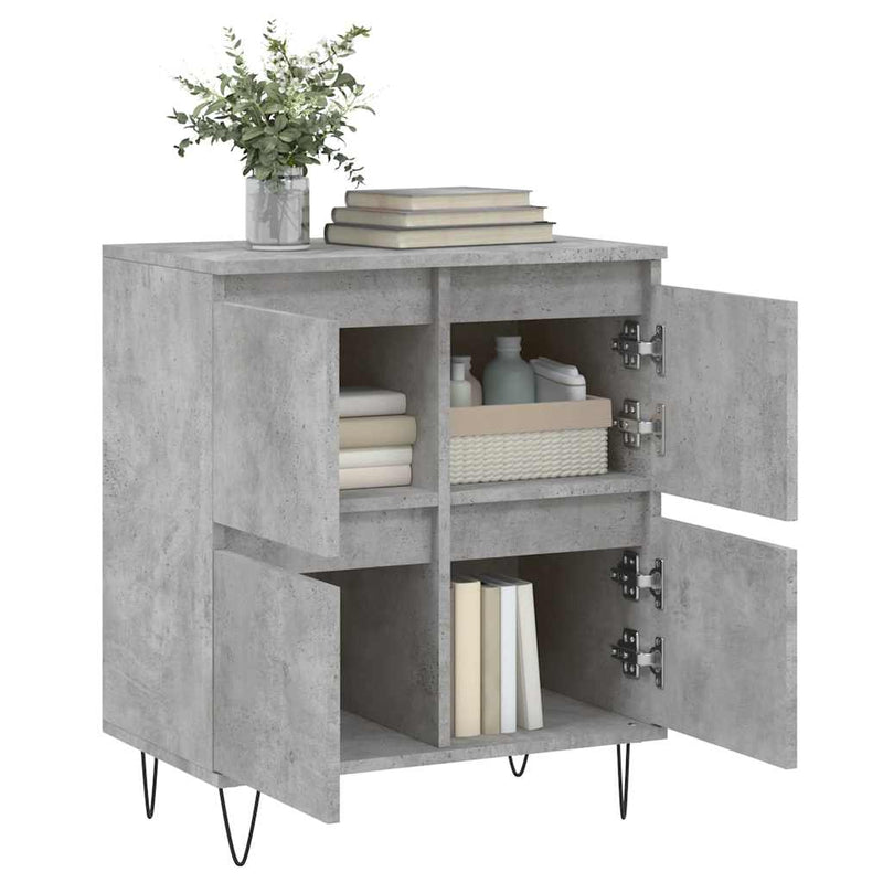 Servantă, gri beton, 60x35x70 cm, lemn prelucrat