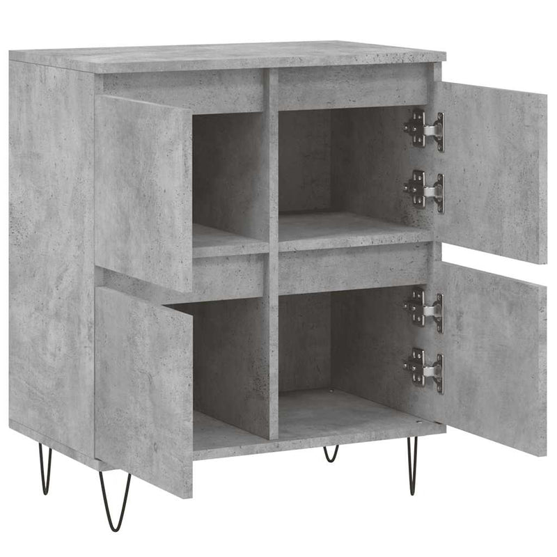 Servantă, gri beton, 60x35x70 cm, lemn prelucrat