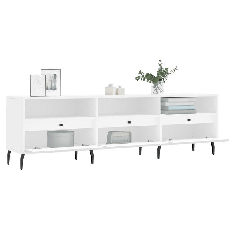Comodă TV, alb, 150x30x44,5 cm, lemn prelucrat