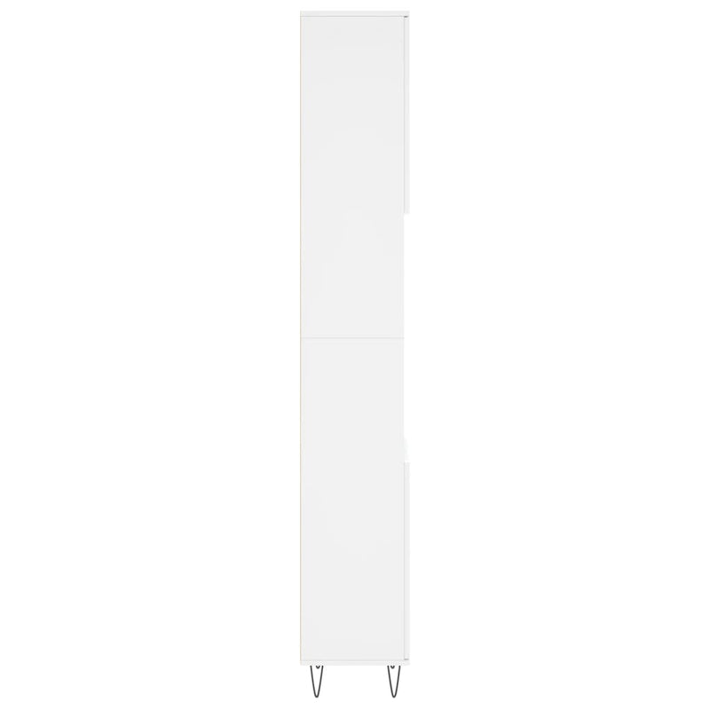 Dulap de baie, alb, 30x30x190 cm, lemn prelucrat