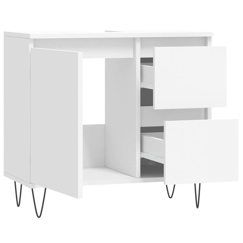Dulap de baie, alb, 65x33x60 cm, lemn prelucrat