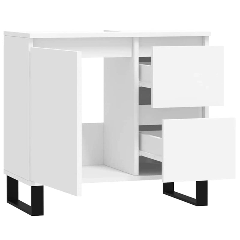 Dulap de baie, alb, 65x33x60 cm, lemn prelucrat