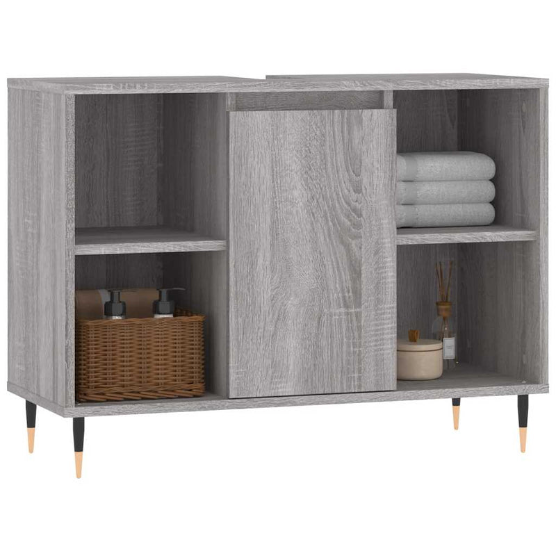 Dulap pentru baie, gri sonoma, 80x33x60 cm, lemn compozit