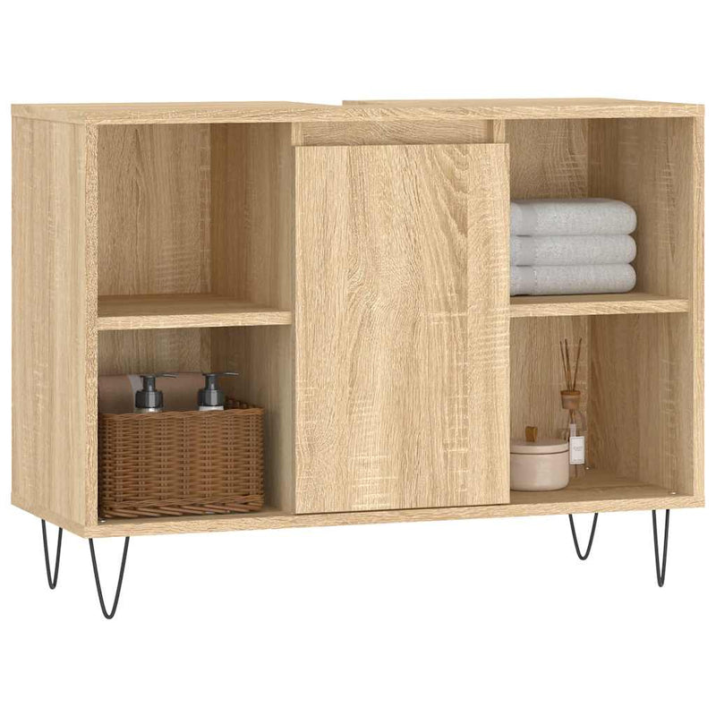 Dulap pentru baie, stejar sonoma, 80x33x60 cm, lemn compozit