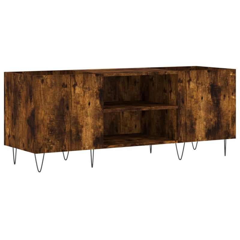 Dulap pentru discuri stejar afumat 121x38x48 cm, lemn prelucrat