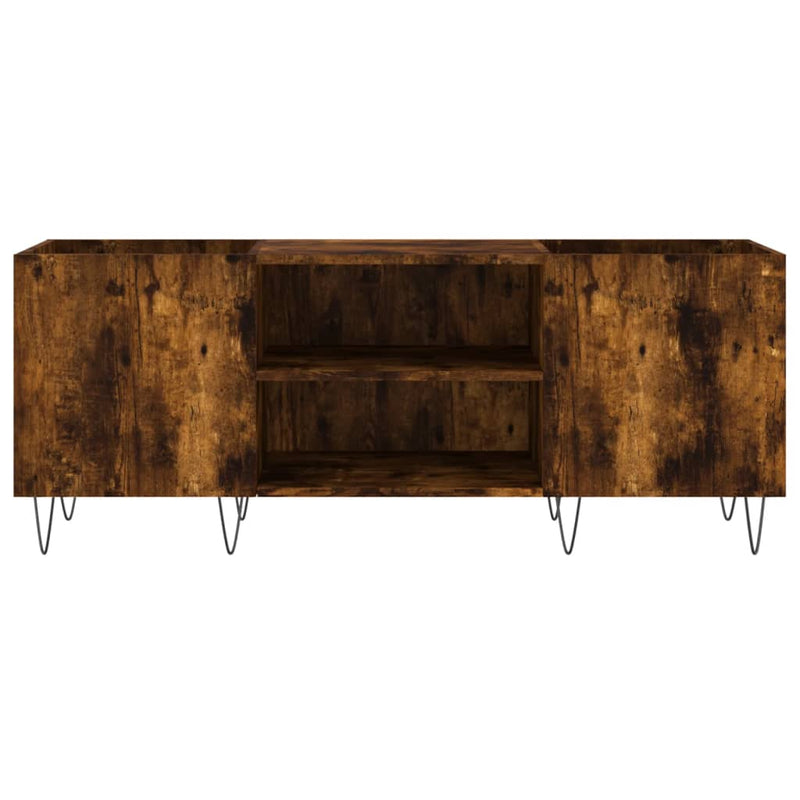 Dulap pentru discuri stejar afumat 121x38x48 cm, lemn prelucrat