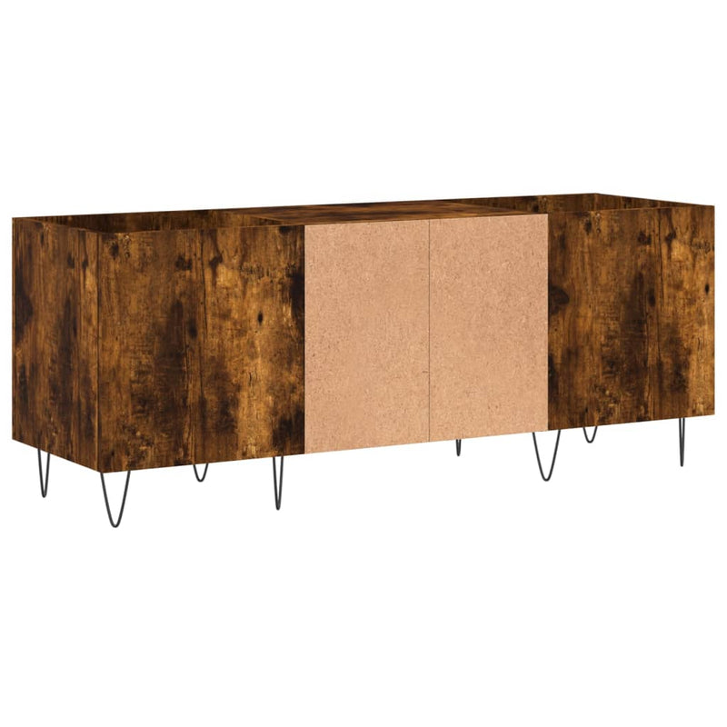 Dulap pentru discuri stejar afumat 121x38x48 cm, lemn prelucrat