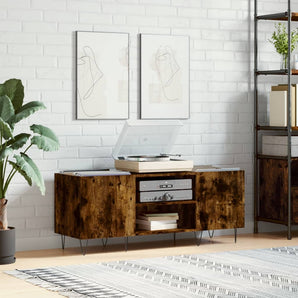 Dulap pentru discuri stejar afumat 121x38x48 cm, lemn prelucrat