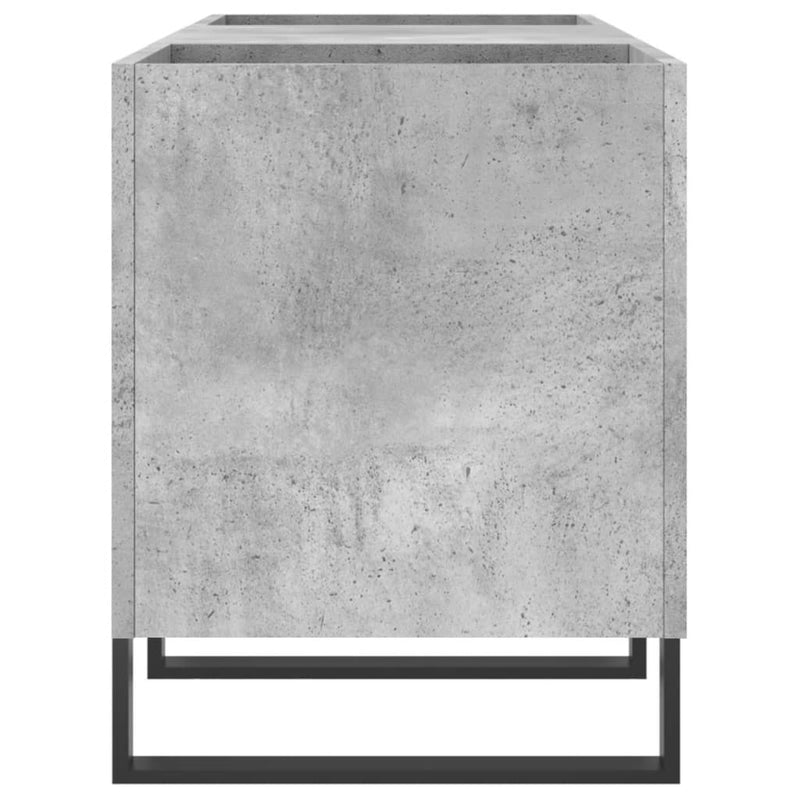 Dulap pentru discuri gri beton, 121x38x48 cm, lemn prelucrat