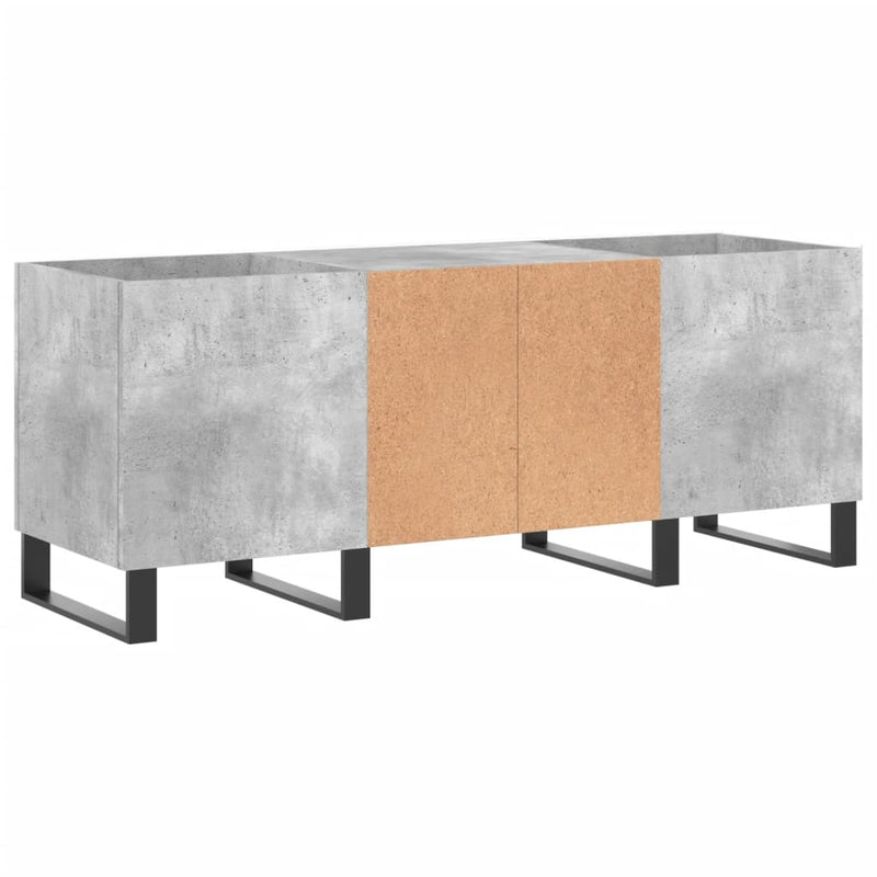 Dulap pentru discuri gri beton, 121x38x48 cm, lemn prelucrat
