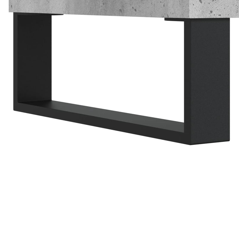 Dulap pentru discuri gri beton, 121x38x48 cm, lemn prelucrat