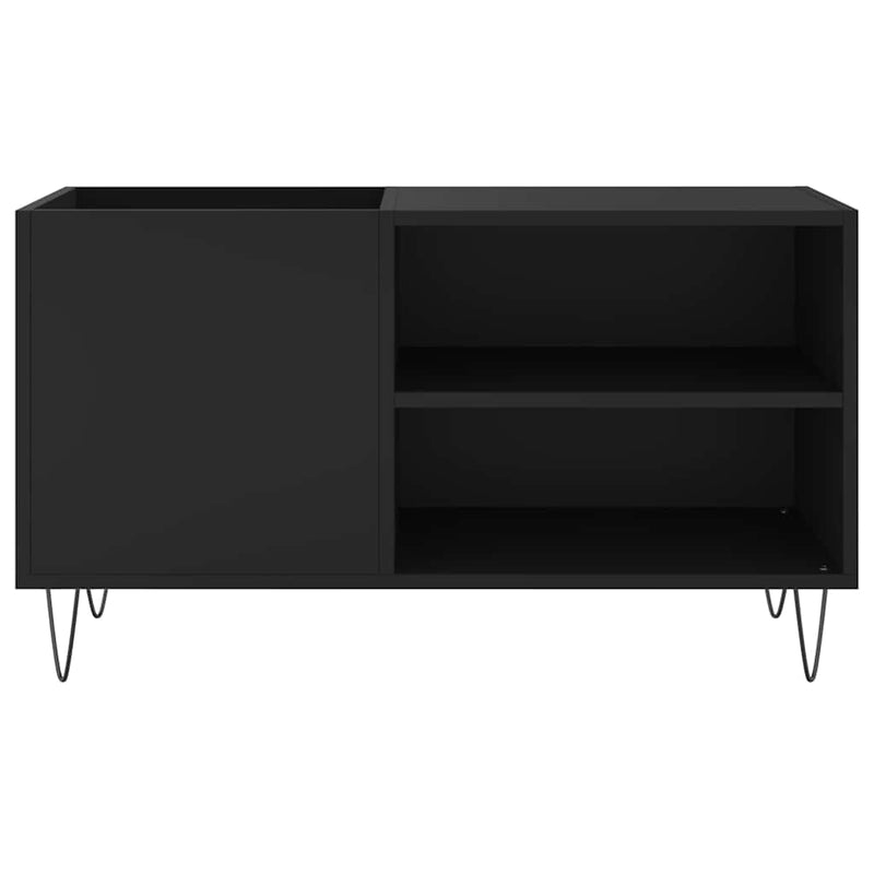 Dulap pentru discuri, negru, 85x38x48 cm, lemn prelucrat