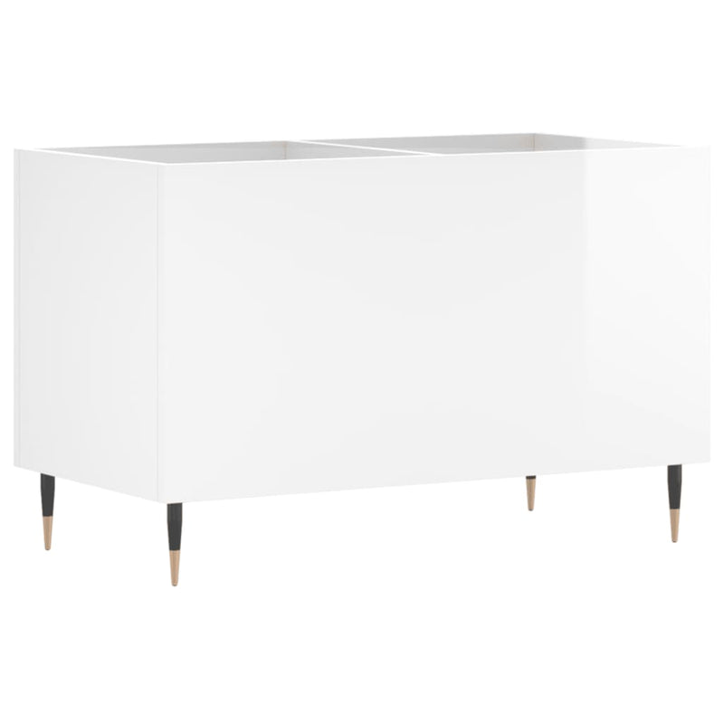 Dulap pt discuri, alb extralucios 74,5x38x48 cm lemn prelucrat