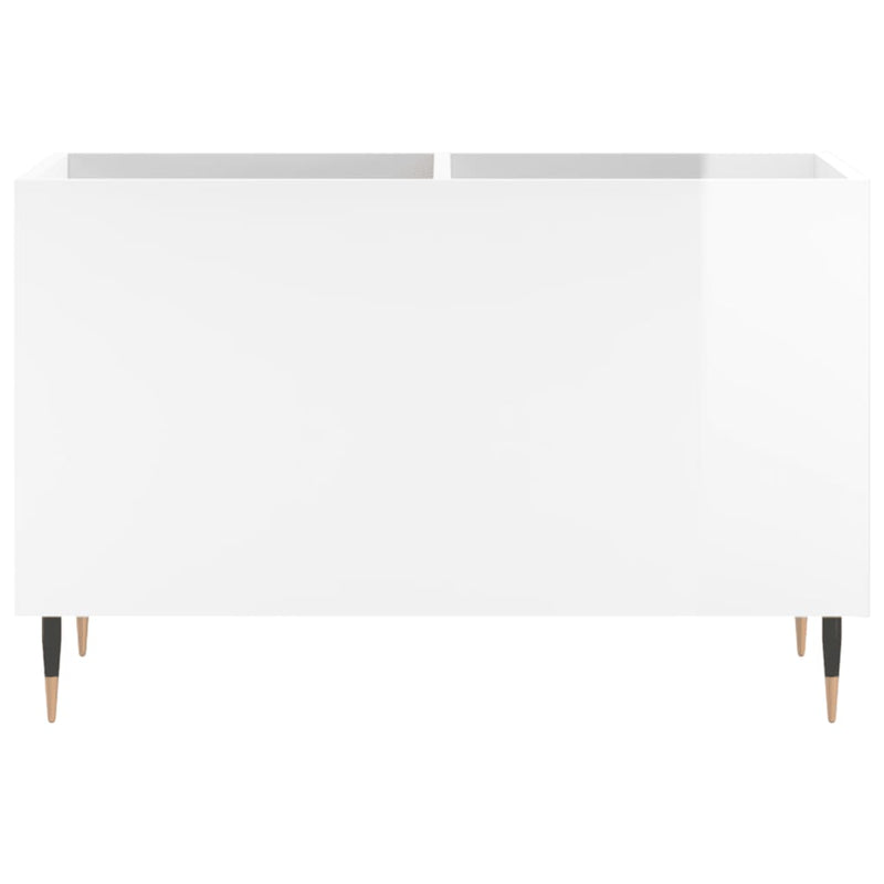 Dulap pt discuri, alb extralucios 74,5x38x48 cm lemn prelucrat