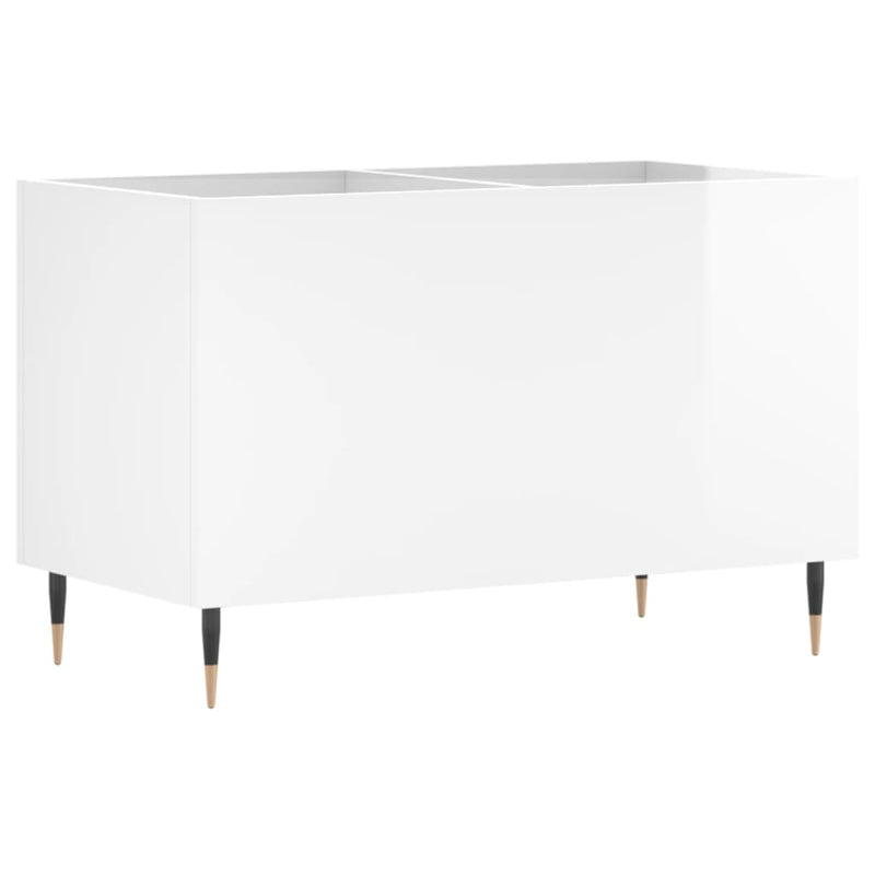 Dulap pt discuri, alb extralucios 74,5x38x48 cm lemn prelucrat