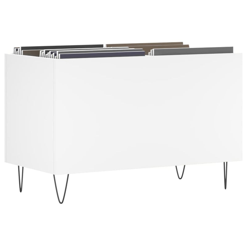 Dulap de discuri, alb, 74,5x38x48 cm, lemn prelucrat