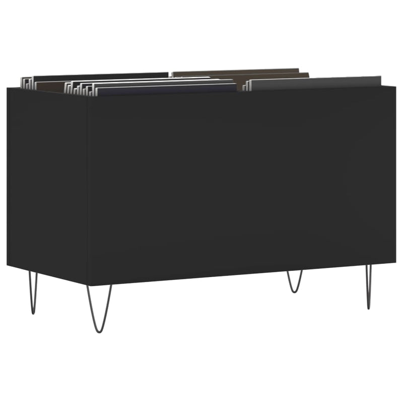 Dulap pentru discuri, negru, 74,5x38x48 cm, lemn prelucrat