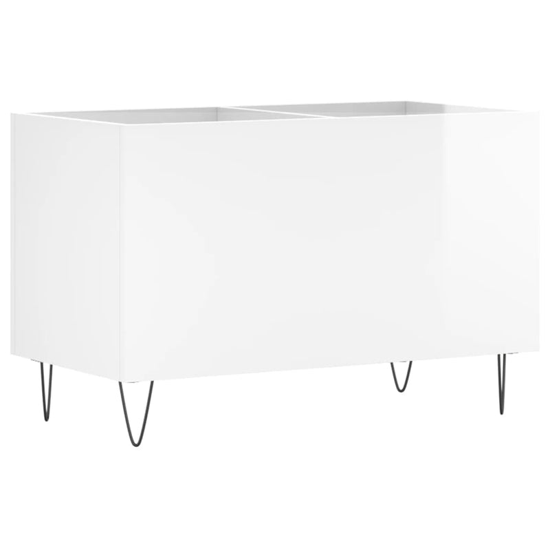 Dulap pt discuri, alb extralucios 74,5x38x48 cm lemn prelucrat