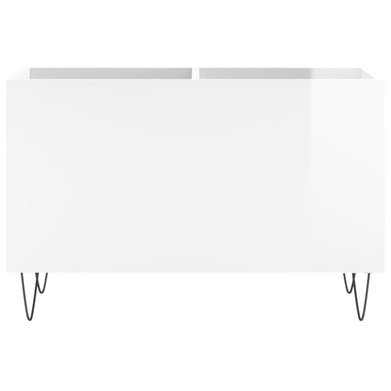 Dulap pt discuri, alb extralucios 74,5x38x48 cm lemn prelucrat