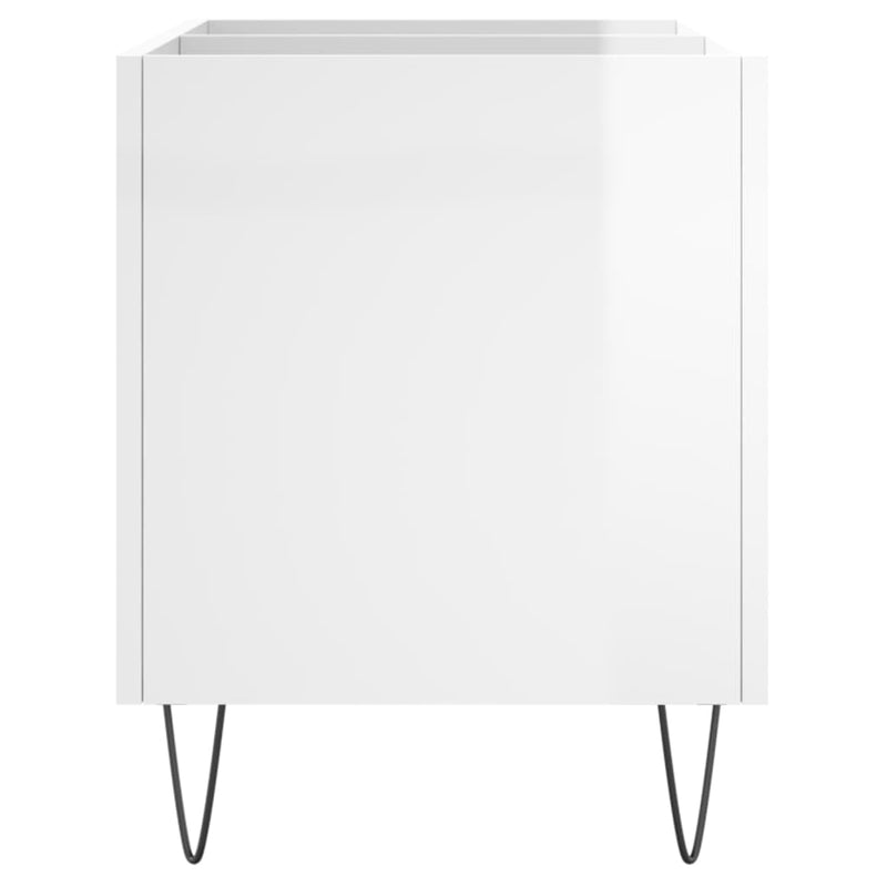 Dulap pt discuri, alb extralucios 74,5x38x48 cm lemn prelucrat