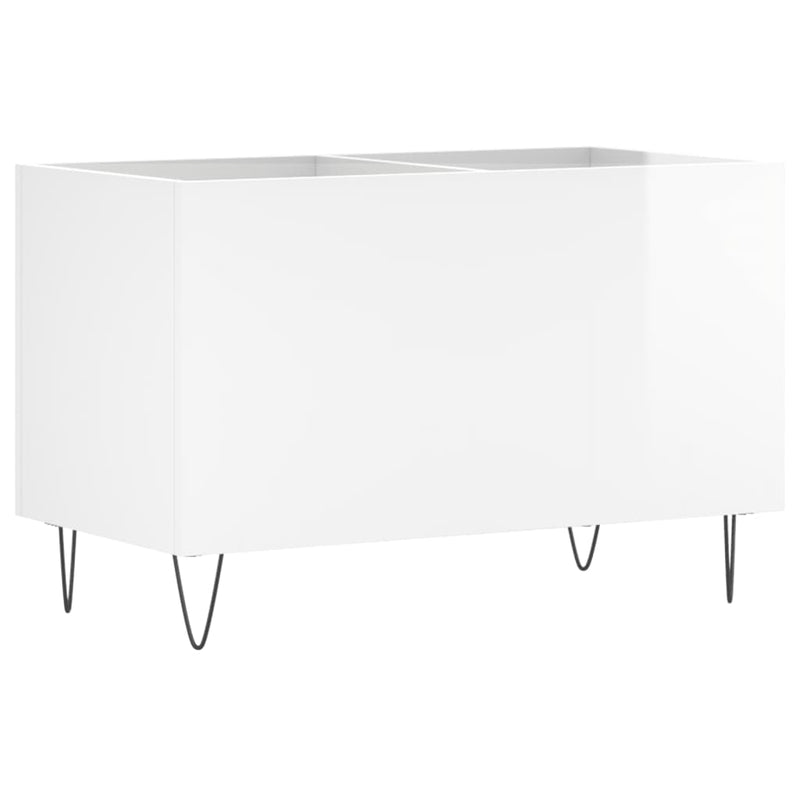 Dulap pt discuri, alb extralucios 74,5x38x48 cm lemn prelucrat