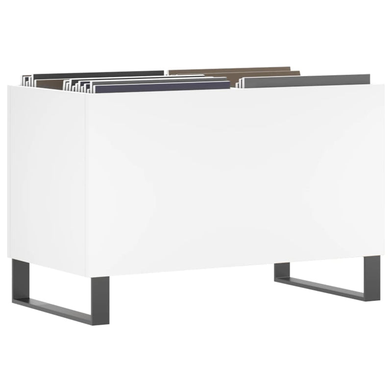 Dulap de discuri, alb, 74,5x38x48 cm, lemn prelucrat