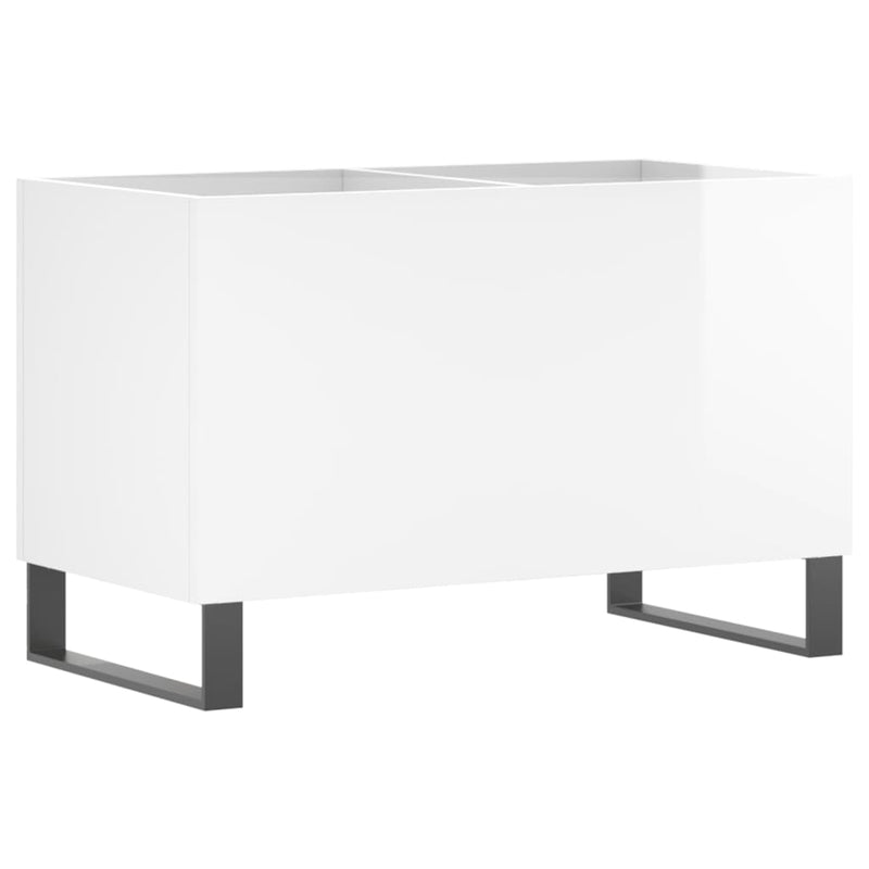 Dulap pt discuri, alb extralucios 74,5x38x48 cm lemn prelucrat
