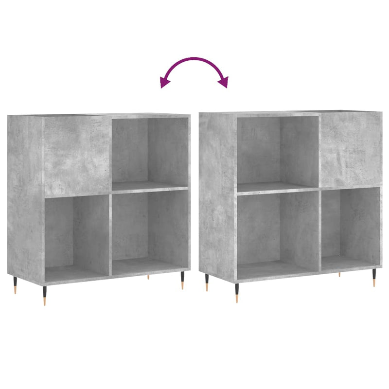 Dulap pentru discuri gri beton 84,5x38x89 cm lemn compozit