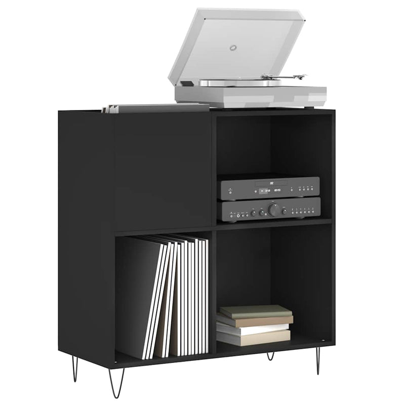 Dulap pentru discuri negru 84,5x38x89 cm lemn compozit