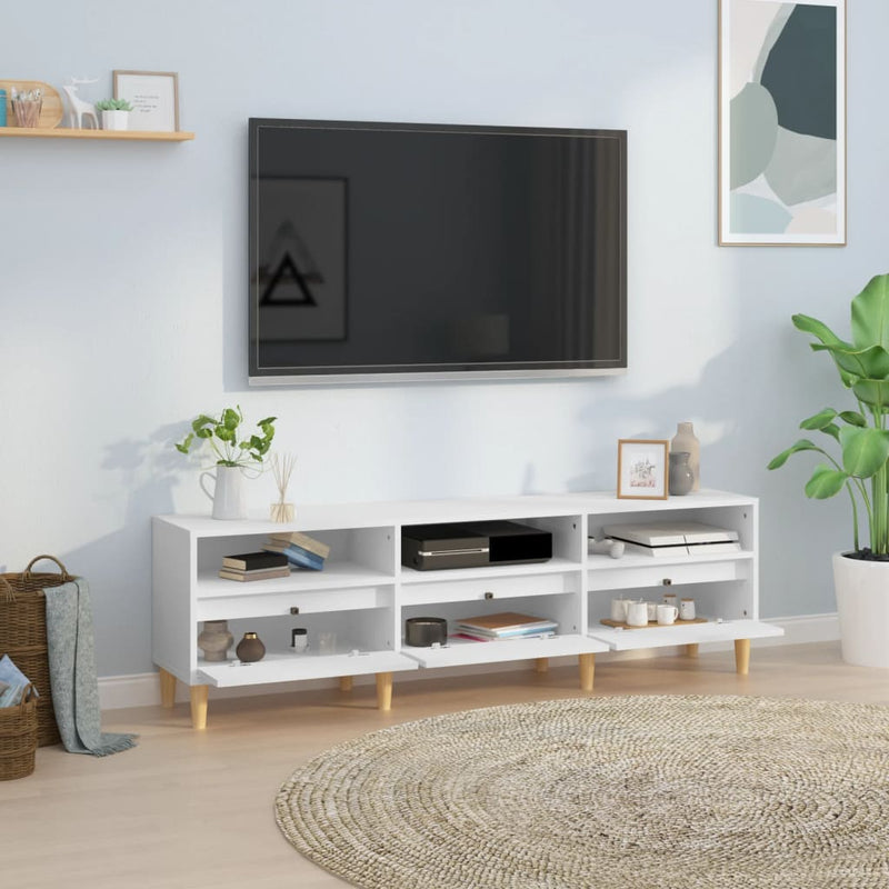 Comodă TV, alb, 150x30x44,5 cm, lemn prelucrat