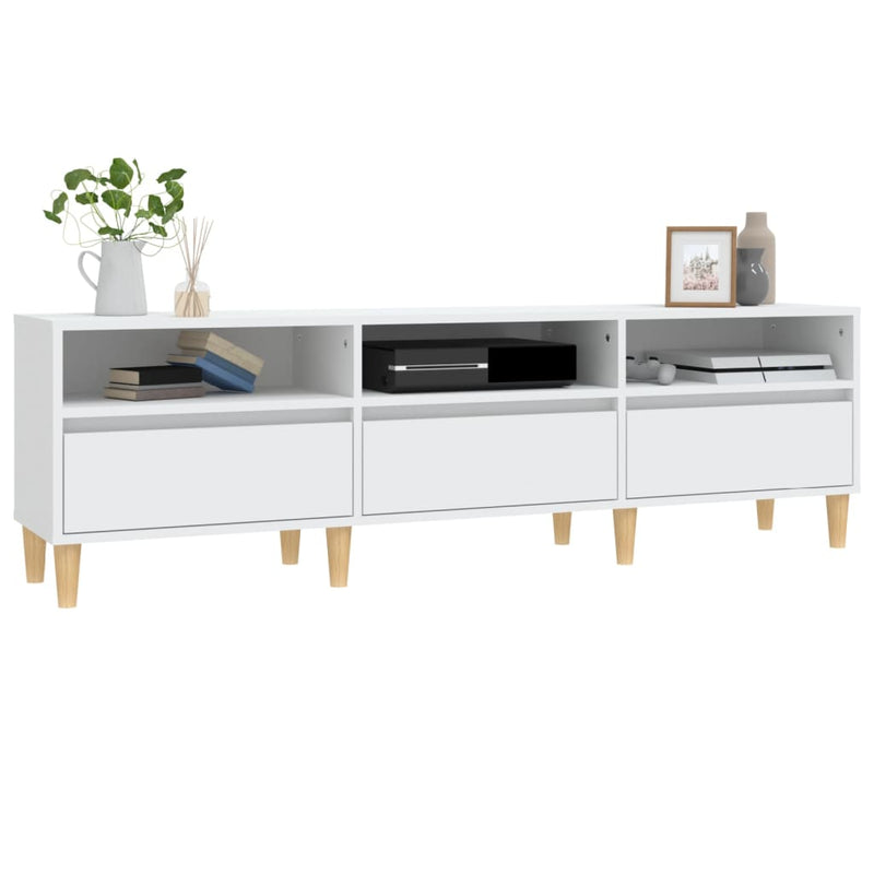 Comodă TV, alb, 150x30x44,5 cm, lemn prelucrat