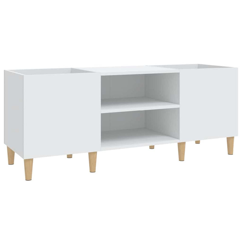 Dulap pentru discuri, alb, 121x38x48 cm, lemn stratificat