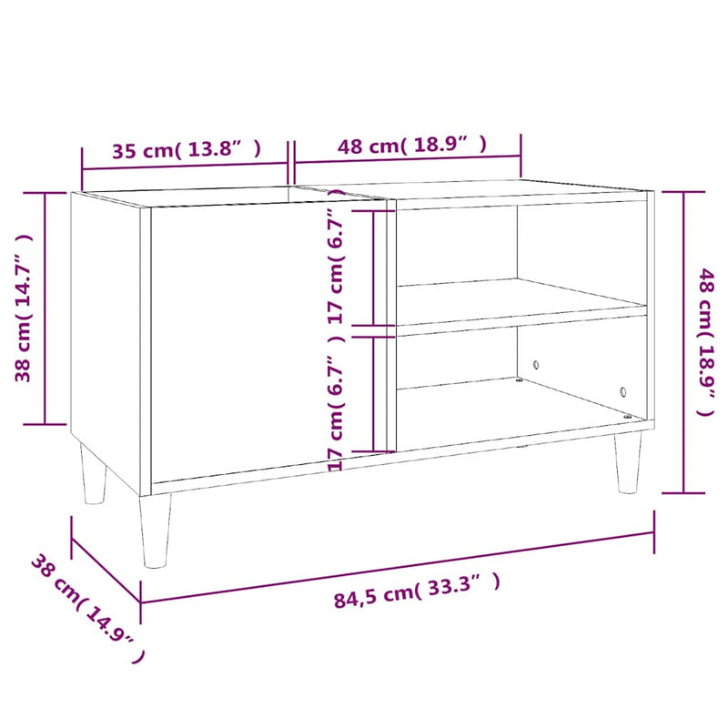Dulap pentru discuri stejar afumat 84,5x38x48 cm lemn prelucrat