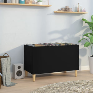 Dulap pentru discuri, negru, 74,5x38x48 cm, lemn prelucrat